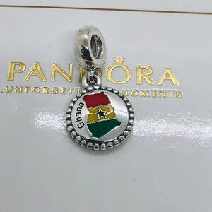✨🔥Pandora Ghana Flag Map Dangle Charm S925 Silver with box